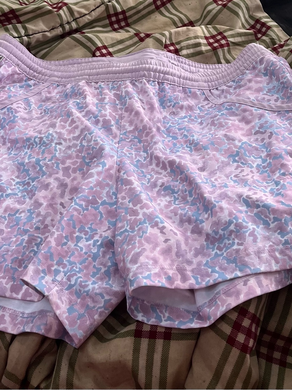 Columbia Women’s Pink and Lilac Camo Athletic Shorts